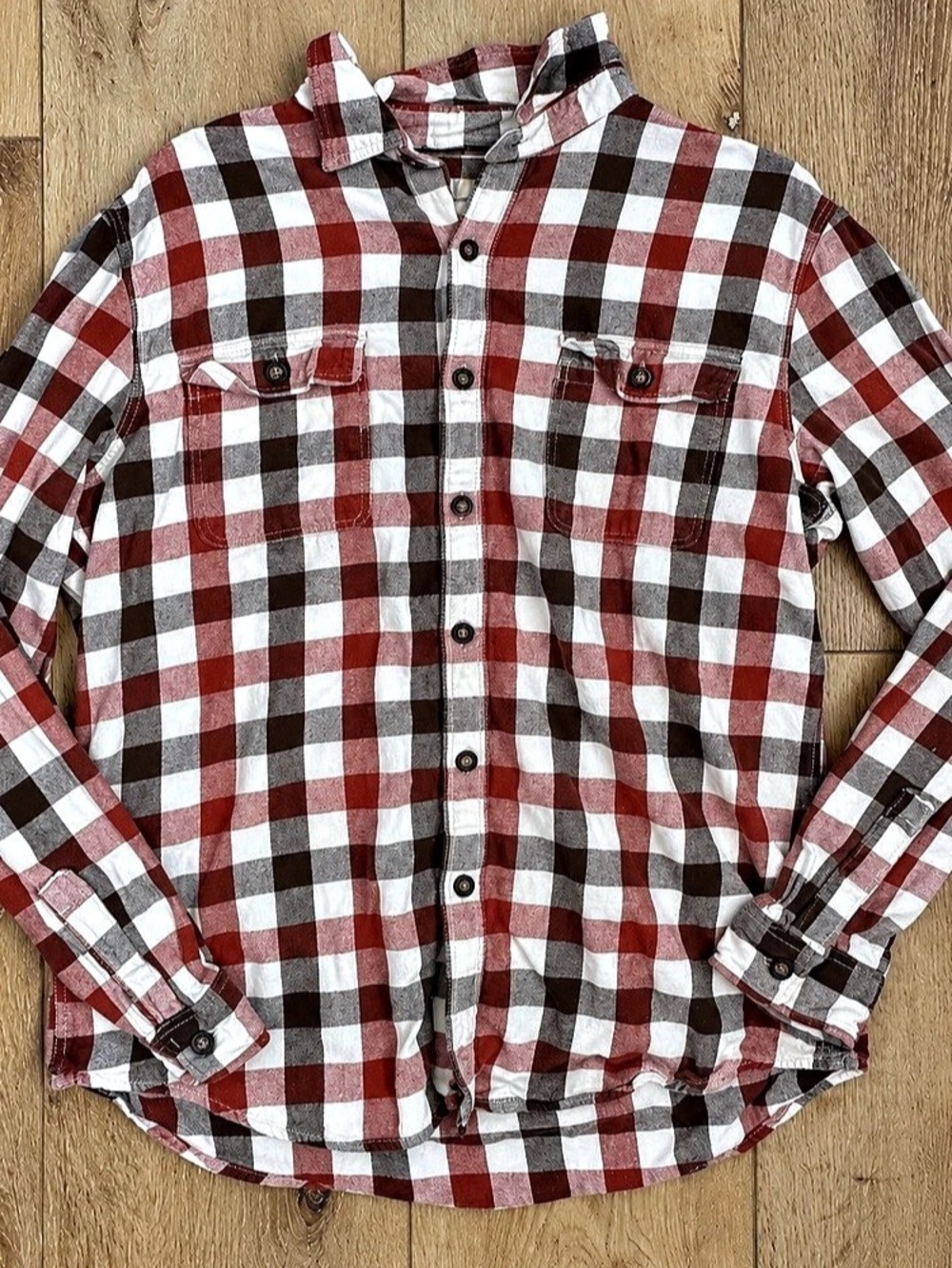 G.H. Bass & Co. Plaid Cotton Shirt Size Large Like New
